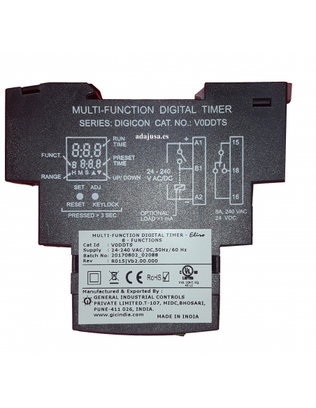DIN rail digital multifunction timer