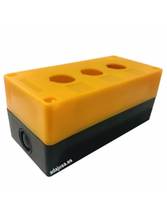Caja botonera amarilla 3 elemento diametro 22 plastico