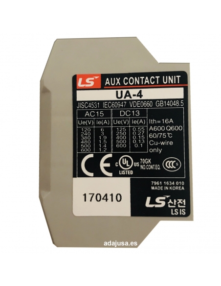 Block 4 contacts 2NA 2NC front for contactors -  LS