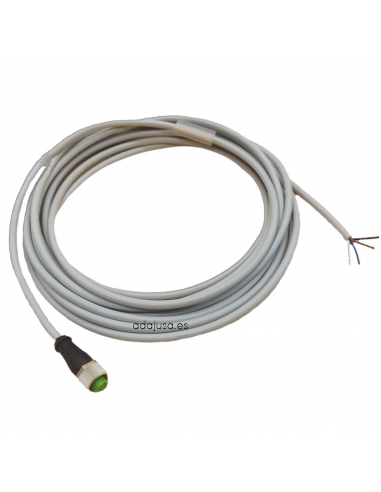 Cable 4 hilos con conector M12 hembra 5m