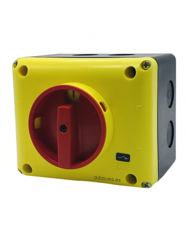 Kasten mit dreiphasigem 25A (3 Pole) gelb-rotem Schalter - Giovenzana