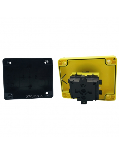 Box with three-phase switch 32A (3 poles) yellow-red - Giovenzana