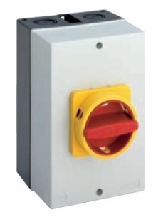 Box with three-phase switch 20A yellow-red control