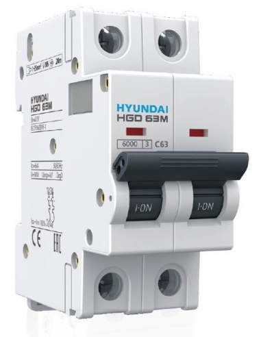 MCB circuit breaker 2 poles 40A (2x40A) - Hyundai Electric