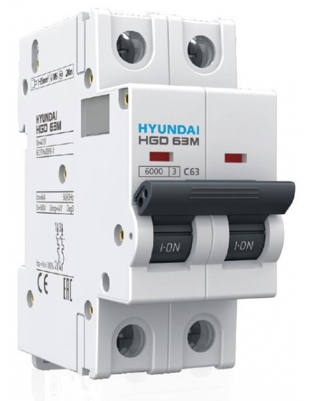 MCB circuit breaker 1 neutral pole 16A - Hyundai Electric