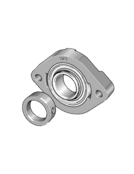 Oval bracket with 12mm FLCTE12-XL shaft bearing INA