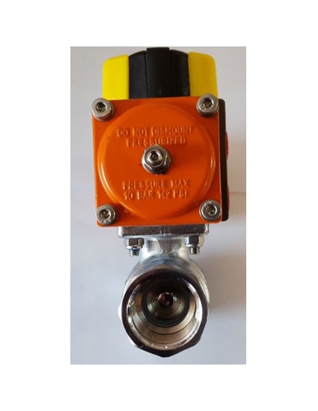 1/4 2/2-way valve with pneumatic rotary actuator