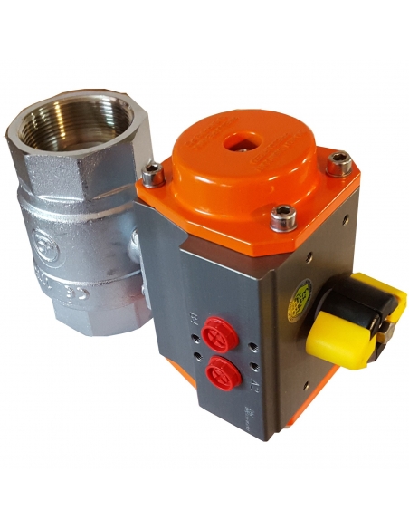 1/4 2/2-way valve with pneumatic rotary actuator