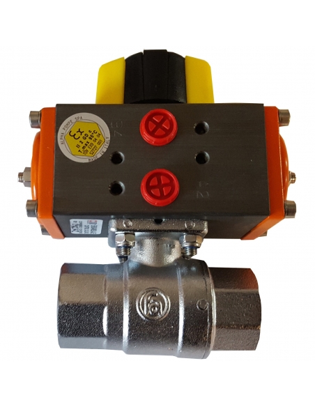 1/4 2/2-way valve with pneumatic rotary actuator