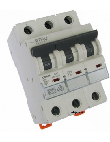 MCB circuit breaker 3 poles 63A OMU adajusa OMB06363C