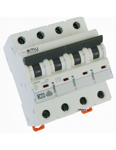 MCB circuit breaker 4 poles 63A OMU adajusa OMB06463C