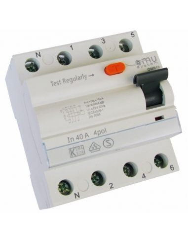 4-poliges Differenzial 100A 30mA 10kA Klasse A - OMU adajusa
