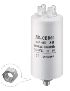 Dauerkondensator 80uF 450Vac mit CBB60 Klemmen adajusa
