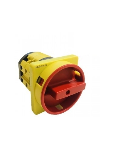 3-pole cam switch 40a 67x67mm yellow-red plate - Giovenzana adajusa