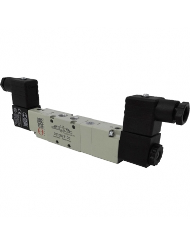 Solenoid valve 1/8 5 ways 3 positions closed centers 24Vac - Metal Work - ADAJUSA