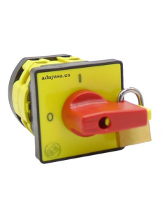 Giovenzana 4-pole 40a switch with 48x48mm front control red lever | adajusa