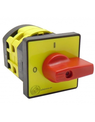 Cam switch 4-pole  25a 64x64mm red lever - Giovenzana