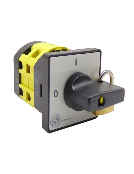 Cam switch 4-pole  32A full 48x48mm black lever lock - Giovenzana