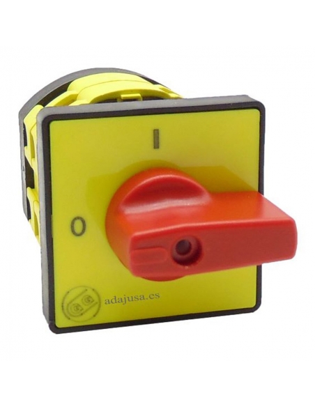 Cam switch 3-pole  25a 64x64mm red lever - Giovenzana