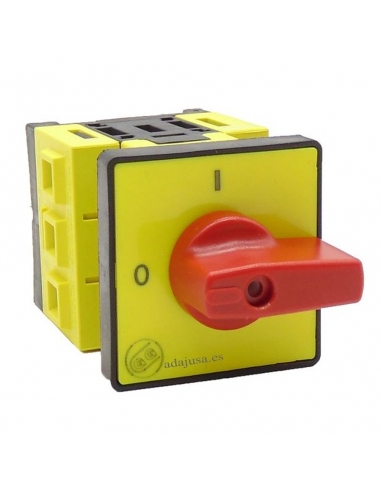 Disconnector switch 4-pole  25a SQ 48x48 red lever - Giovenzana