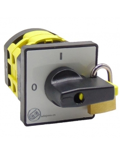 Giovenzana 25A Nockenschalter für Frontplatte 64x64mm schwarzer Griff mit Verriegelungsmechanismus : ADAJUSA : price