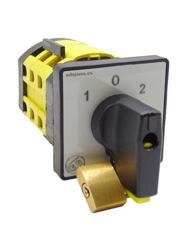 Switch two speeds dahlander 25a black lever 48x48 with lock - Giovenzana