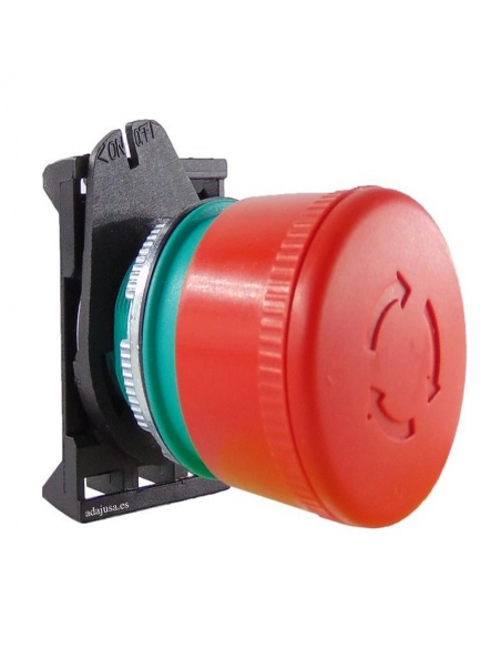 Head emergency pushbutton 30mm unlocking by turn - Giovenzana