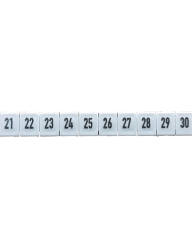 Streifen mit 10 Schildern für DEK 5 FWZ 21-30 Reihenklemmen Weidmuller - ADAJUSA