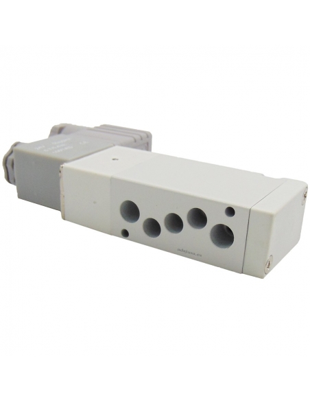 Solenoid valve 1/4 5/2 ways monostable 110 Vac on plate - Mindman - ADAJUSA