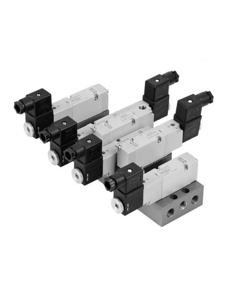 Solenoid valve 5/3 monostable exhaust centers 230 Vac series 70 on Metal Work basis - ADAJUSA