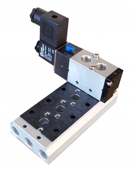 Grundplatte für 3/8 5-Wege-Ventile Mindman 300 Serie - ADAJUSA