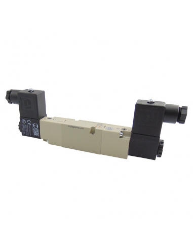 Pneumatic solenoid valve 5/3 exhaust centers 24 Vac series 70 on base - Metal Work - ADAJUSA