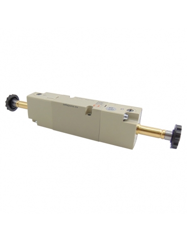 Pneumatic solenoid valve 5/3 assisted exhaust centers series 70 on Metal Work basis - ADAJUSA