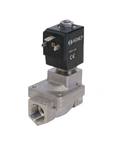 Magnetventil Flüssigkeiten 1/2 2/2 24Vdc 13W indirekte Betätigung INOX FKM