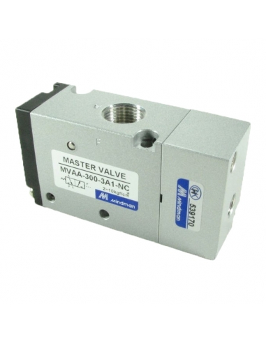 3/8 3-way monostable closed valve NC Mindman - ADAJUSA