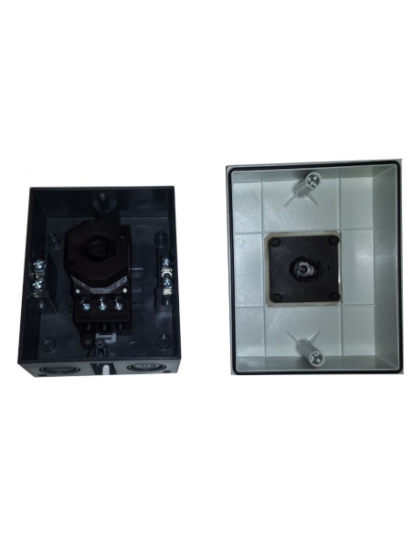 Box with three-phase switch 40A yellow-red control