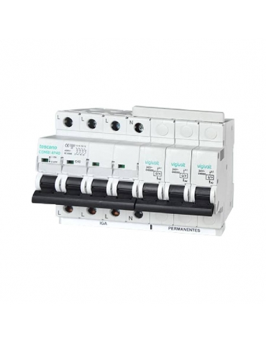 Permanent surge protector + IGA 4x40A 10kA - Toscano