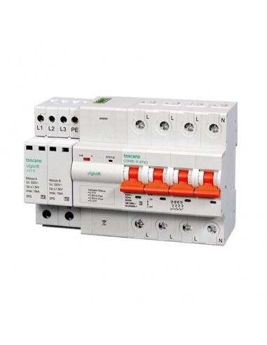 Transient and permanent surge protector plus undervoltage IGA 4x16A automatic rearmament Vigivolt toscano Adajusa