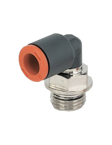 Cylindrical swivel elbow fitting 1/8 tube 6