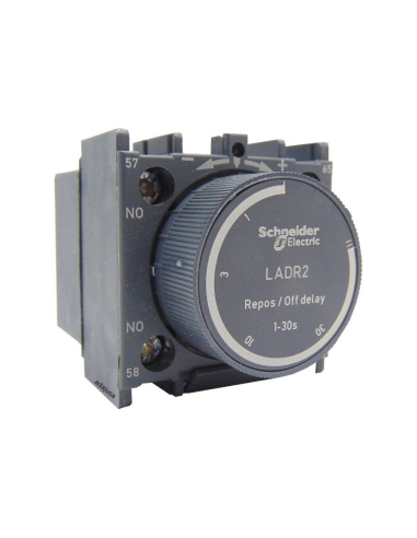 Contactor timer 0.1-30 sec delay to ladr1 disconnection Schneider / Adajusa