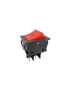 Rot leuchtender Schalter 16A-250V 2 Stromkreise 28,5x21mm Tes Serie | Adajusa