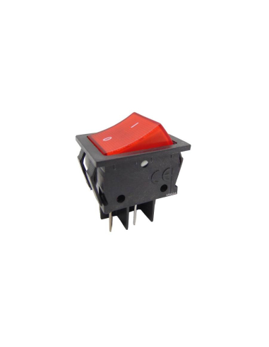 Interruptor rojo luminoso 16A-250V 2 circuitos 28.5x21mm Serie Tes | Adajusa
