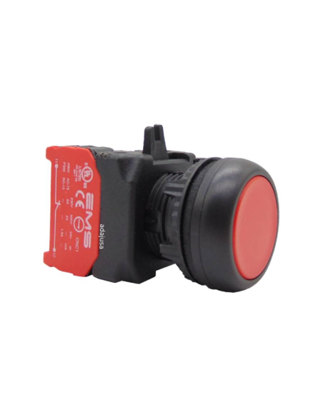 Red pushbutton contact closed (NC) complete - EMS