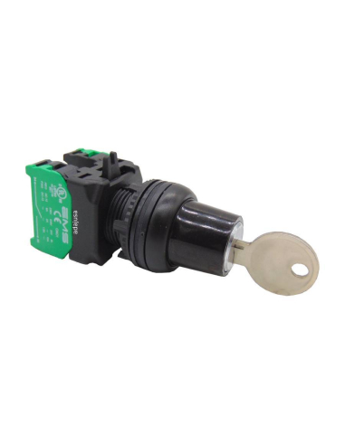 3-position key selector switch 2 open contacts (NO) complete - EMS