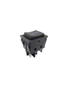Schalter mit zentraler 0-Position schwarz 16A-250V 2 Stromkreise 30x22mm Tes Serie | Adajusa