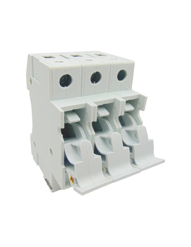 Fuse holder base 3 poles 8x32 20A for DIN rail mounting