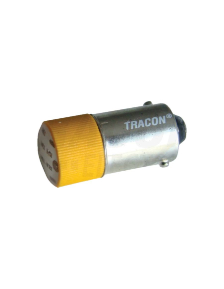 Yellow led light bulb Ba9s 24 Vac dc