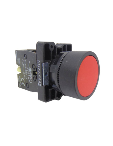 Closed contact red pushbutton (NC)