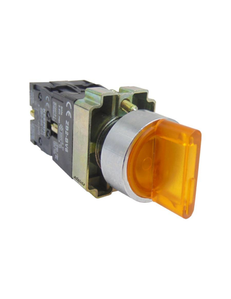 Yellow luminous selector 2 full metal positions 1 open contact NA