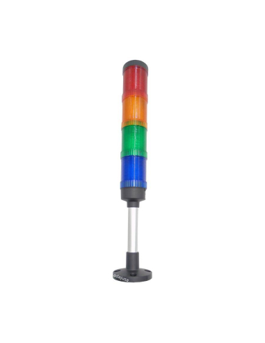 Columna de señalización LED rojo/ámbar/verde/azul 80dB 24V | ADAJUSA